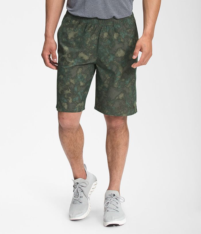 The North Face Shorts Printed Wander Olive - Mens - Thailand MLUKD-0587